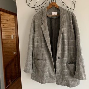 Old Navy XL Blazer plaid black gray